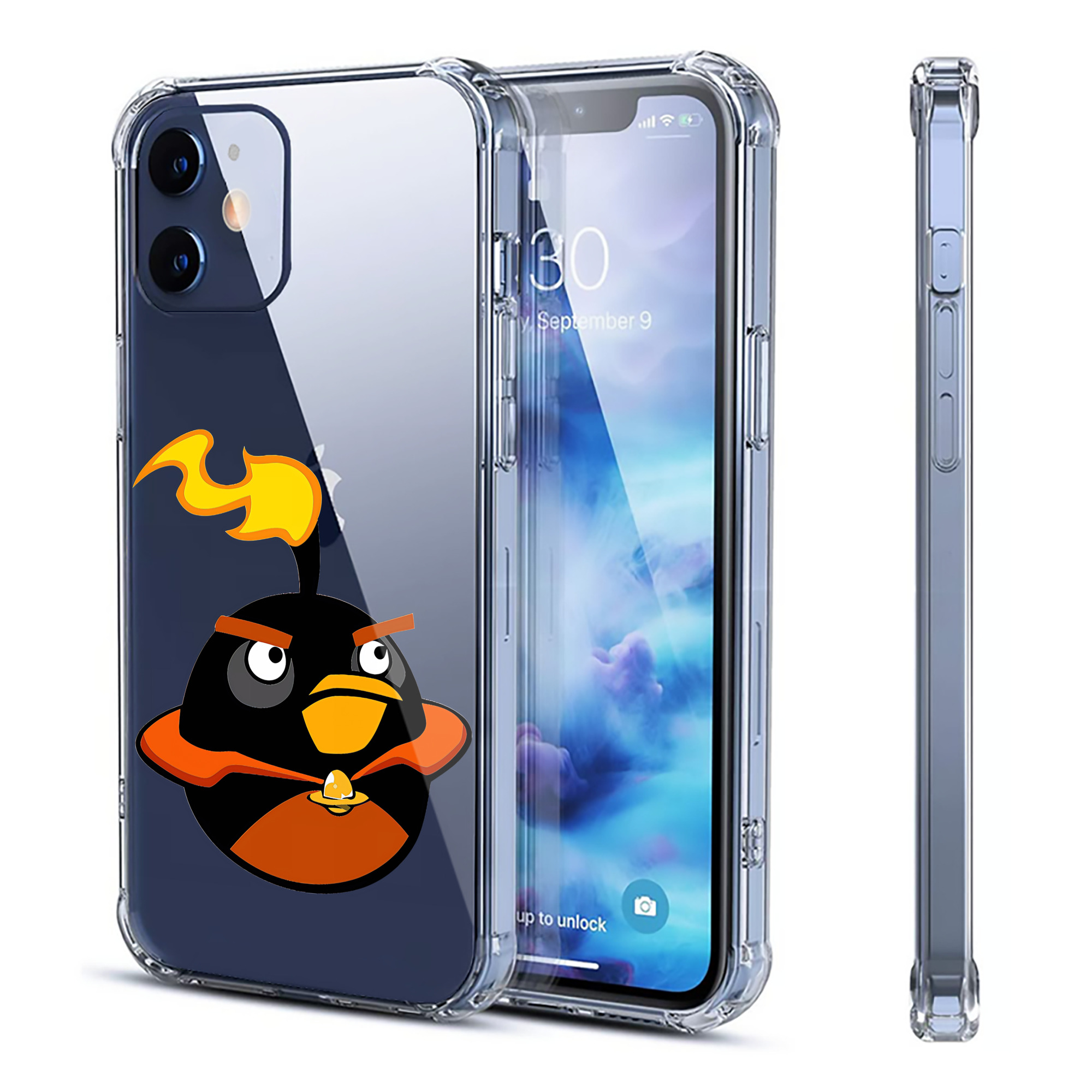 （画像用） Angry Birds アングリーバード 【iPhone 12シリーズ対応】透明スマホケース（クリアソフトケース）